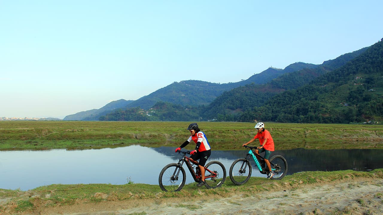 Pokhara E-MTB Tour: Explore Sarangkot, Bhumdi, and Stupa
