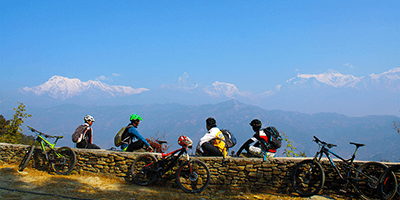Around the Fewa Lake mountain biking in Pokhara