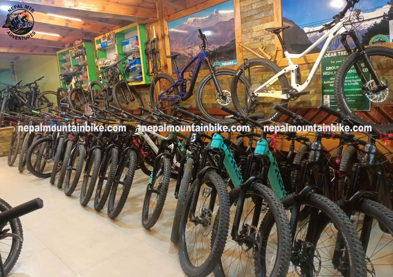 Electric Mountain Bike Rental store in Pokhara, Nepal.