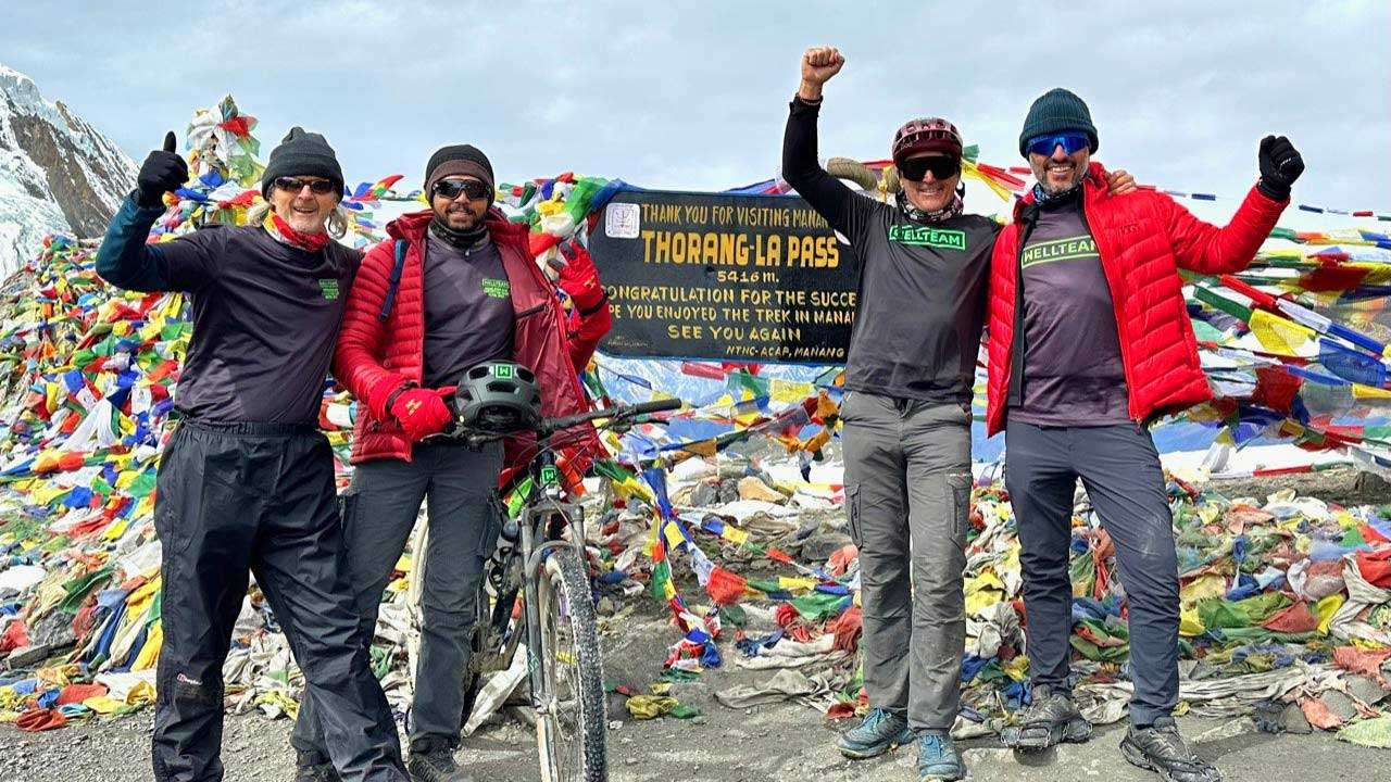 The lush pine forest of Humde valley in Manang, makes the Annapurna Circuit mountain biking tour a unique experience.