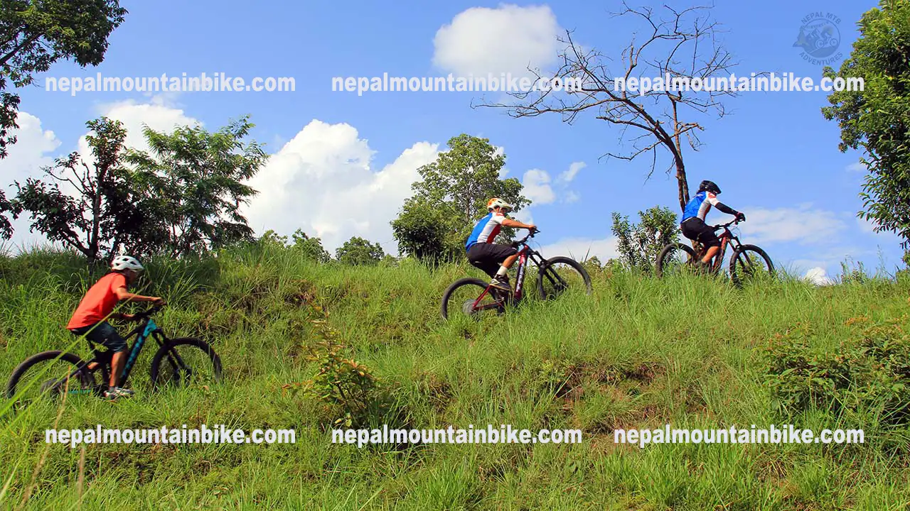Jagan Biswakarma with his team during a tour in Pokhara Nepal.