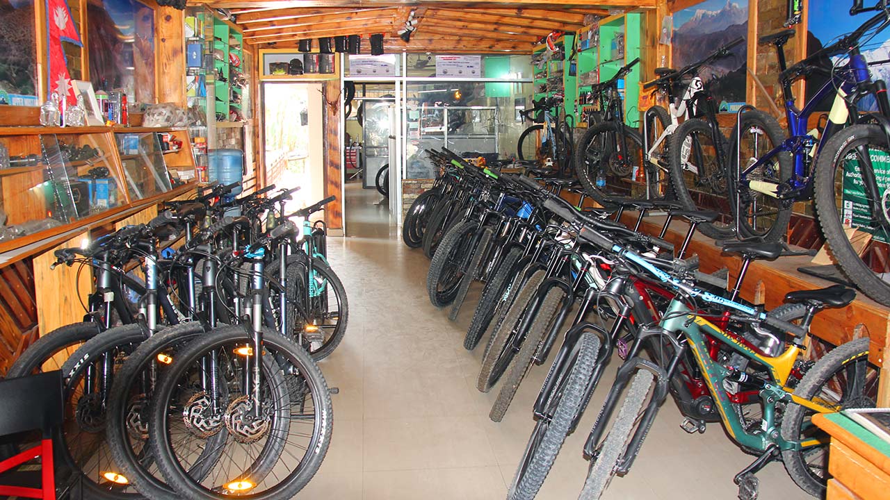 Pokhara Mountain Bike Adventure bike store.
