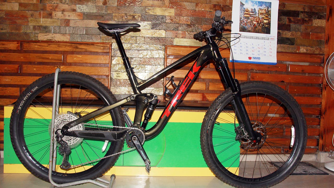 Trek Slash 7 mountain bike in Pokhara, Nepal.