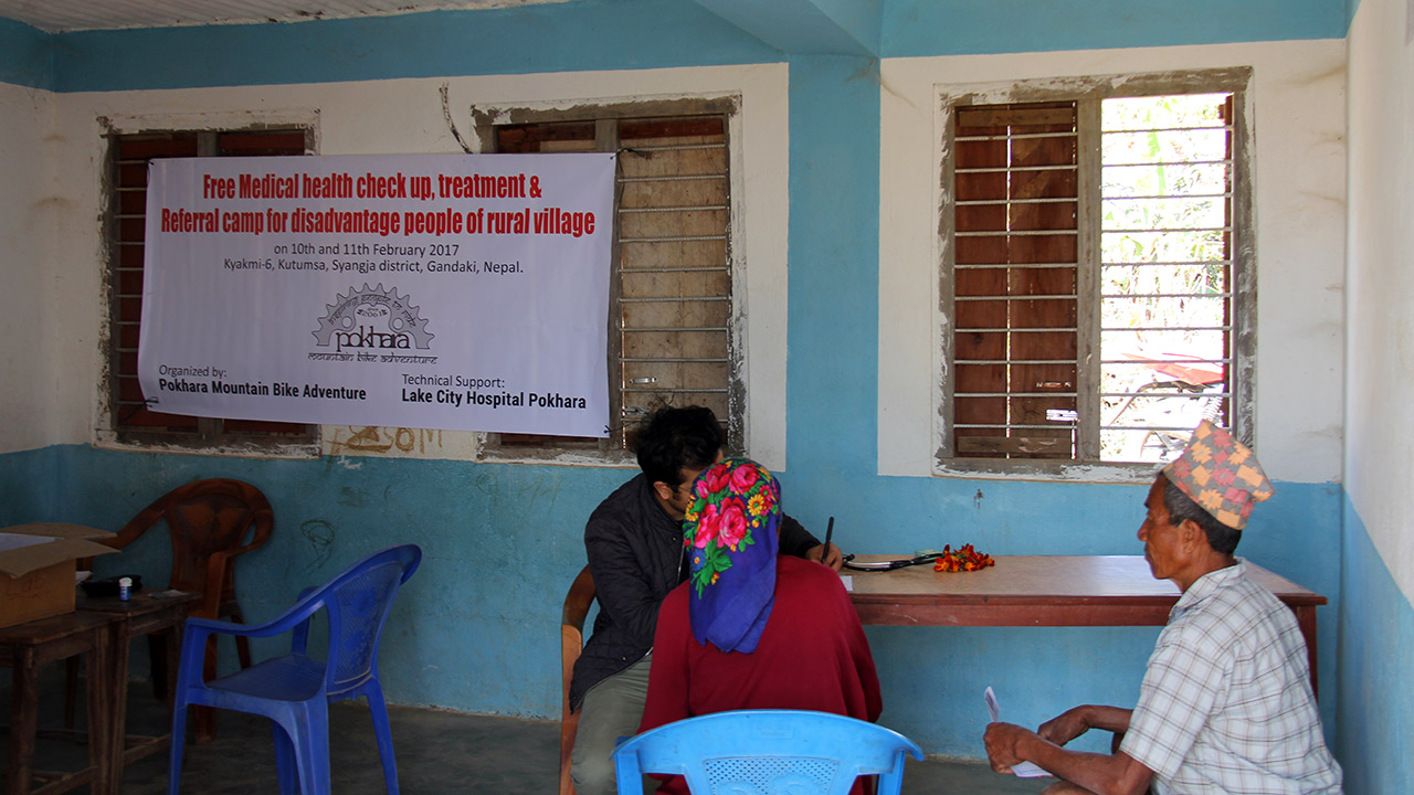 Medical camp in remote part of Nepal in Syangja.